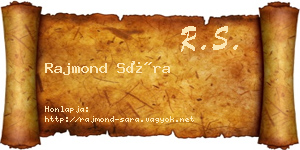 Rajmond Sára névjegykártya
